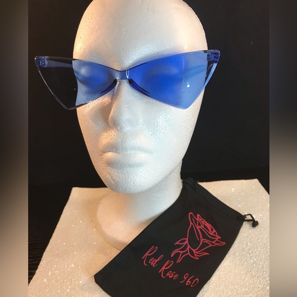 Candy Blue Rimless Cat eye sunglasses! - Picture 1 of 1